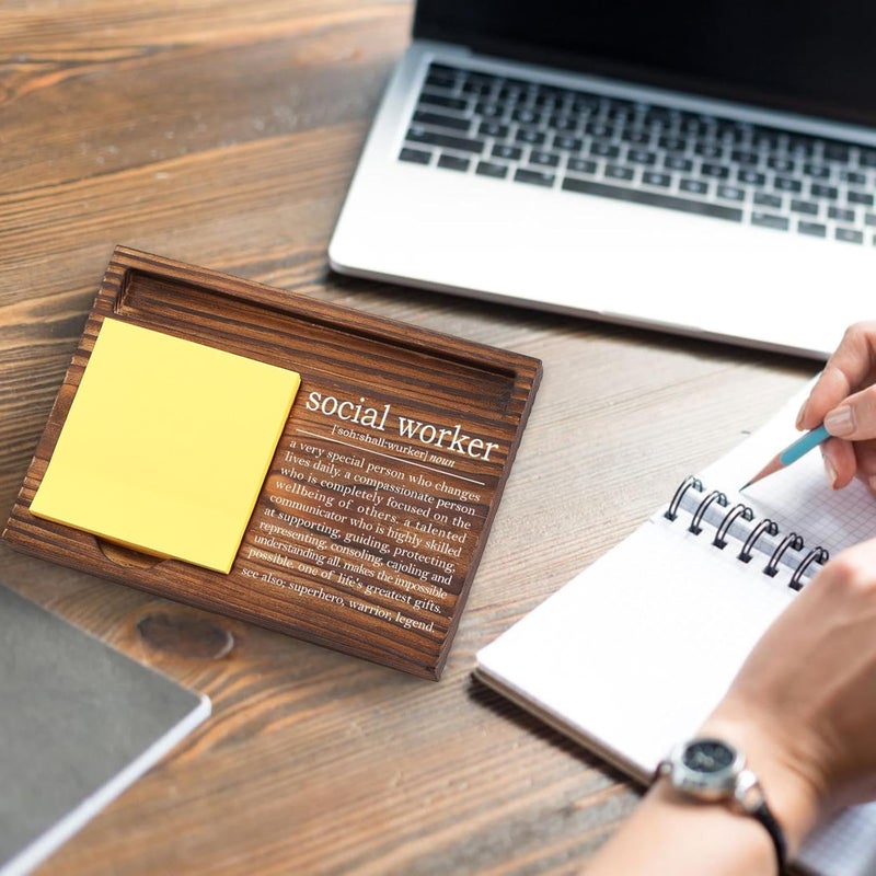 YODOCAMP Social Worker Sticky Note Holder, Social Worker Appreciation Gifts, Social Worker Graduate Gift, Thank You Gifts for Social Worker, Social Worker Definition Desk Self-Stick Note Pad Holders TZP06 - Image 5